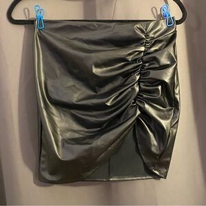 Broken boots black mini skirt sz M